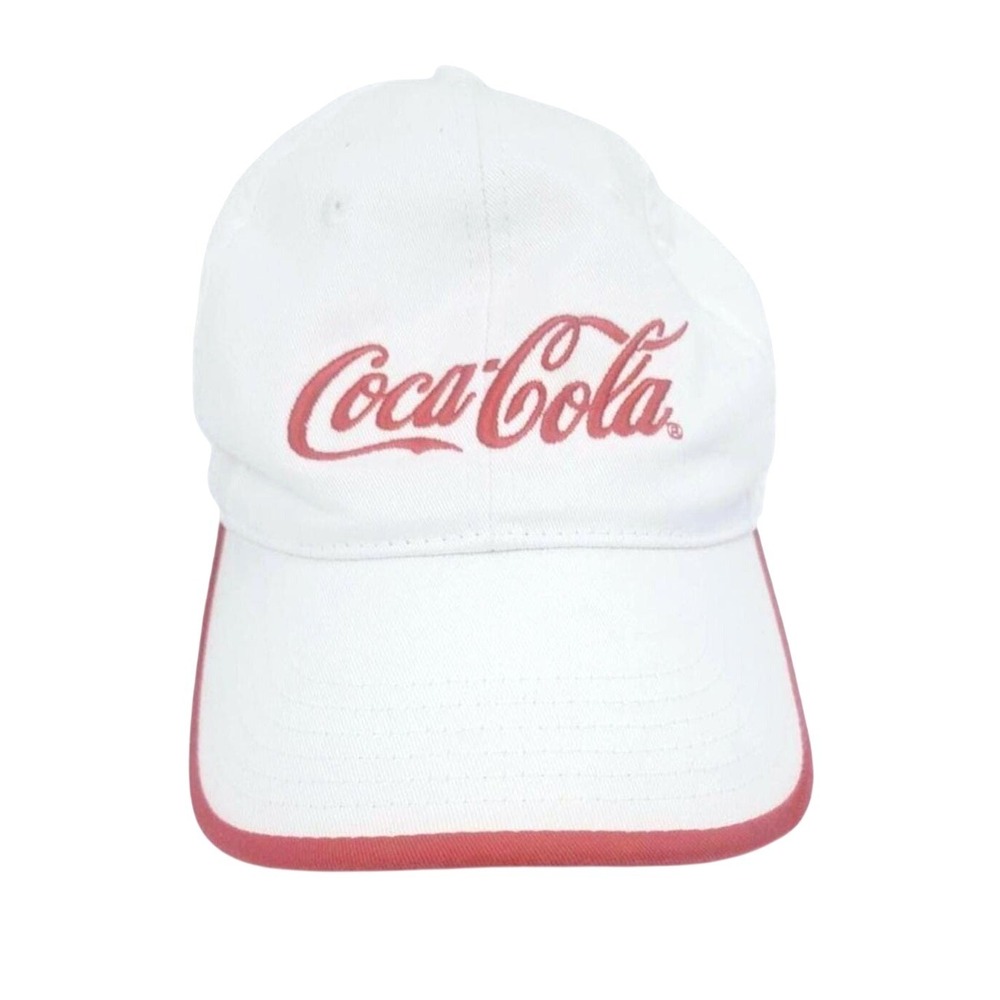 Coca-Cola Baseball Cap White Red Script Logo K-Products Adjustable Hat